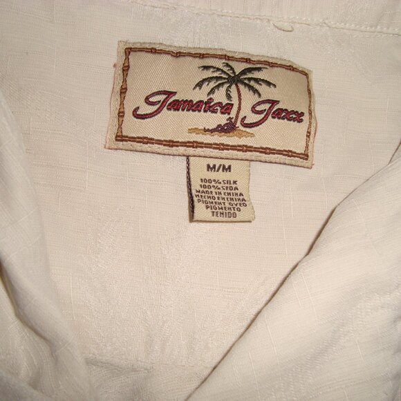 Jamaica Jax Silk Hawaiiian Lite Palm Tree Print Button Down Shirt Size M - Picture 4 of 6